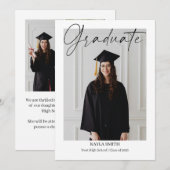 Modern Graduation Announcement Card Editable Photo 案内状 (正面/裏面)