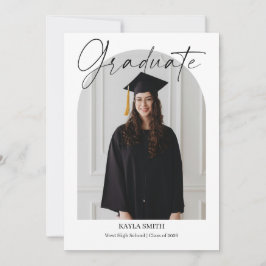 Modern Graduation Announcement Card Editable Photo 案内状