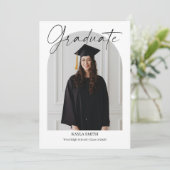 Modern Graduation Announcement Card Editable Photo 案内状 (スタンド正面)