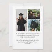 Modern Graduation Announcement Card Editable Photo 案内状 (裏面)