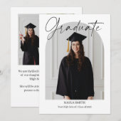 Modern Graduation Announcement Card Editable Photo 案内状 (正面/裏面)