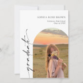 Modern Graduation Announcement Invitation 招待状 (正面)