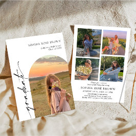 Modern Graduation Announcement Invitation 招待状