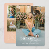 Modern Graduation Announcement Photo Card 招待状 (正面/裏面)