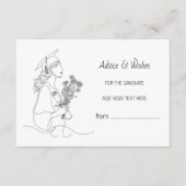 Modern Graduation Black & white line art graduate  エンクロージャーカード (正面)