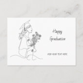 Modern Graduation Black & white line art graduate  エンクロージャーカード (裏面)