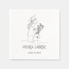 Modern Graduation Black & white line art graduate  スタンダードカクテルナプキン