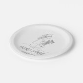 Modern Graduation Black & white line art graduate  ペーパープレート (アングル)