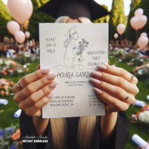Modern Graduation Black & white line art graduate 