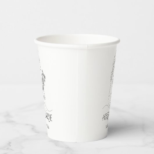 Modern Graduation Black & white line art graduate 紙コップ (右)