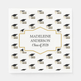 Modern Graduation Cap  and Tassel Gold スタンダードランチョンナプキン