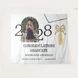 Modern Graduation Cap  and Tassel Gold Photo タペストリー
