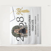 Modern Graduation Cap  and Tassel Gold Photo タペストリー (正面)