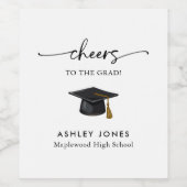 Modern Graduation Cap Graduation Party  ワインラベル (シングルラベル)