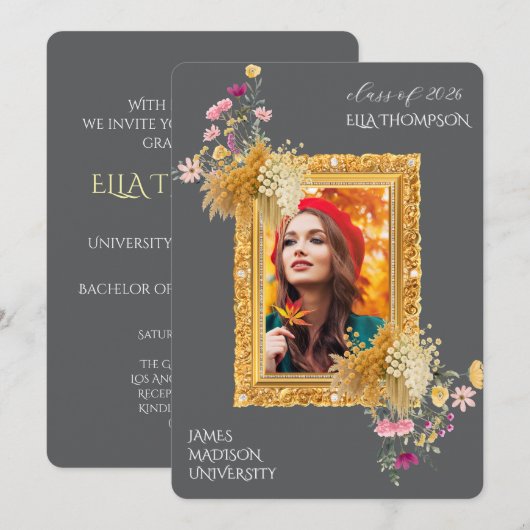 Modern Graduation Celebration 招待状 (正面/裏面)