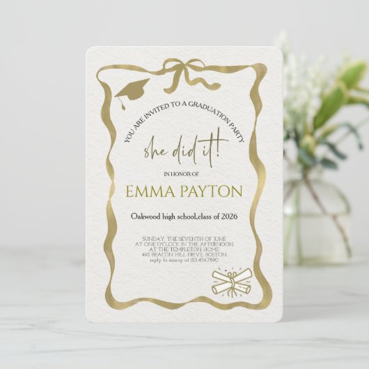 Modern Graduation Celebration 招待状 (スタンド正面)