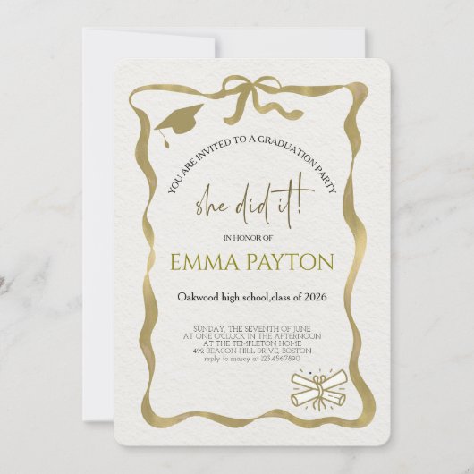 Modern Graduation Celebration  招待状 (正面)