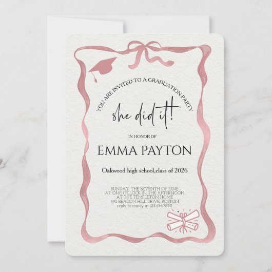 Modern Graduation Celebration  招待状 (正面)