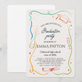 Modern Graduation Celebration  招待状 (正面/裏面)