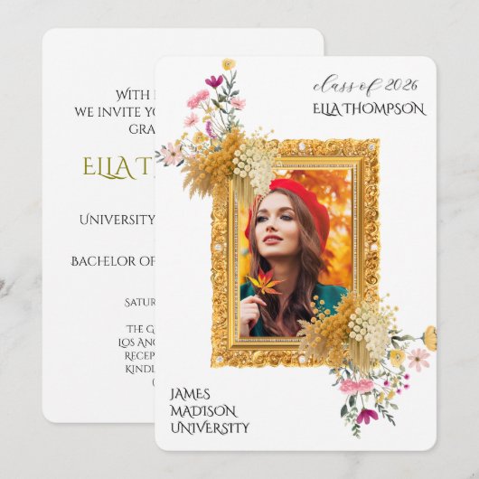 Modern Graduation Celebration  招待状 (正面/裏面)