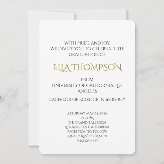 Modern Graduation Celebration  招待状 (裏面)