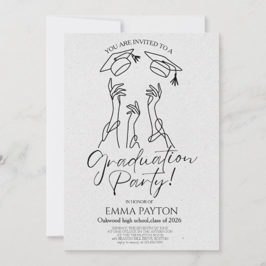 Modern Graduation Celebration  招待状 (正面)