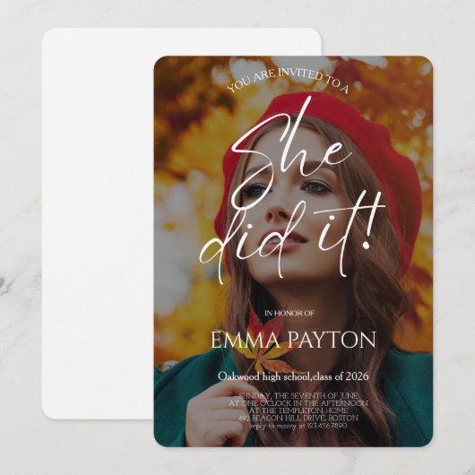 Modern Graduation Celebration  招待状 (正面/裏面)