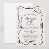 Modern Graduation Celebration  招待状 (正面/裏面)