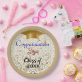 Modern Graduation Congratulations Moroccan Zellige ペーパープレート (パーティー)