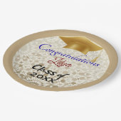 Modern Graduation Congratulations Moroccan Zellige ペーパープレート (アングル)