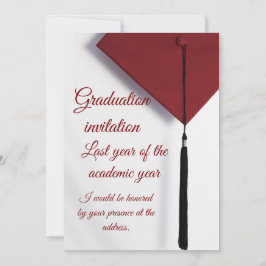 Modern Graduation Invitation with Graduation Cap 招待状