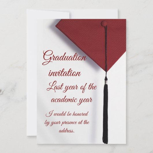 Modern Graduation Invitation with Graduation Cap 招待状 (正面)