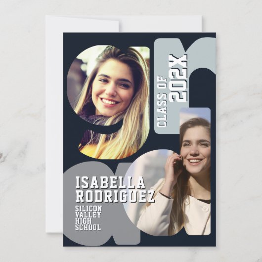 Modern  Graduation Invite 招待状 (正面)