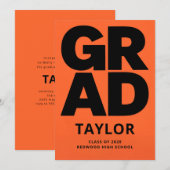 Modern Graduation Invite | Graduation Party 招待状 (正面/裏面)