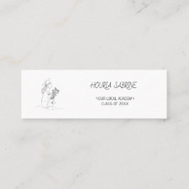Modern Graduation line art graduate Name Card スキニー名刺