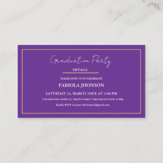 Modern Graduation Name Card Insert Gold Frame エンクロージャーカード