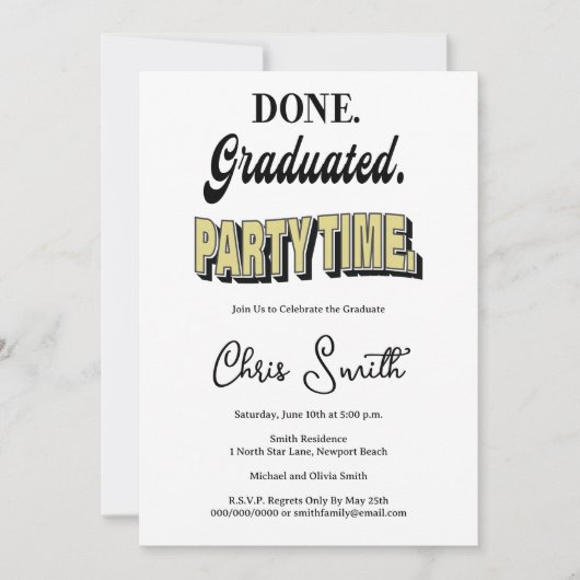 Modern Graduation Party 招待状 (正面)