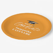 Modern Graduation Party Class of 20XX Custom Paper ペーパープレート (アングル)