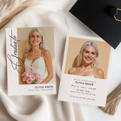 Modern Graduation Party Handwritten Script 2-Photo 招待状