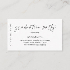 Modern Graduation Party Invitation Insert エンクロージャーカード