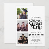Modern Graduation Party Invitation with Photos 招待状 (正面/裏面)