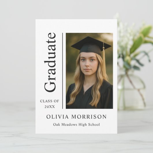 Modern Graduation Party Photo 招待状 (スタンド正面)