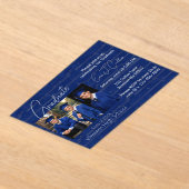 Modern Graduation Party Photo Display アクリル招待状 (レイダウン)