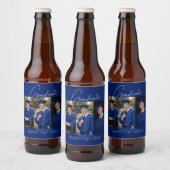 Modern Graduation Party Photo Display ビールラベル (ボトル)