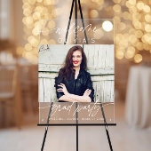 Modern Graduation Party Script Photo Welcome  アクリルサイン