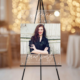 Modern Graduation Party Script Photo Welcome  アクリルサイン