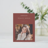 Modern Graduation Photo Card | Custom College Grad ポストカード (スタンド正面)