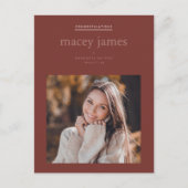 Modern Graduation Photo Card | Custom College Grad ポストカード (正面)