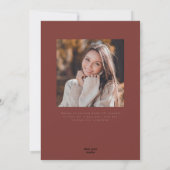 Modern Graduation Photo Card | Custom College Grad 案内状 (裏面)