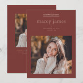 Modern Graduation Photo Card | Custom College Grad 案内状 (正面/裏面)